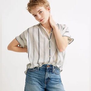Madewell Central Shirt in Parkman Stripe Sz M